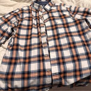 Izod Blue and Orange Casual Button‎ Down Shirt